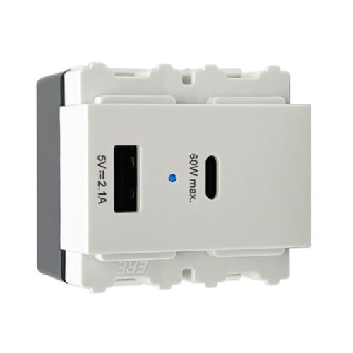 ERE-4312 (白) 60W氮化鎵Ga極速充電器(埋入式)