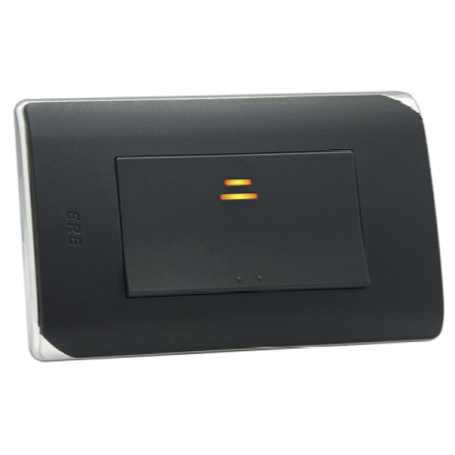 RCS-101H　(灰) RICEME 縷光單開關(銀邊)