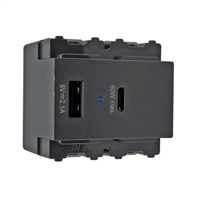 ERE-4312H  (灰) 60W氮化鎵GaN極速充電器(埋入式)