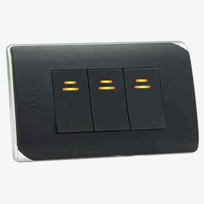 RCS-103H　(灰) RICEME 縷光三開關(銀邊)