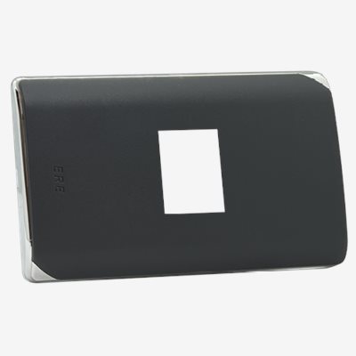 RCS-6001H　(灰) RICEME 縷光單聯蓋板一孔(銀邊)