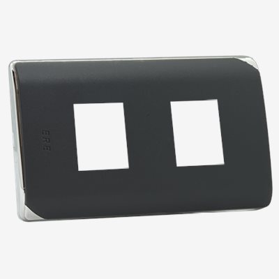 RCS-6002H　(灰) RICEME 縷光單聯蓋板二孔(銀邊)
